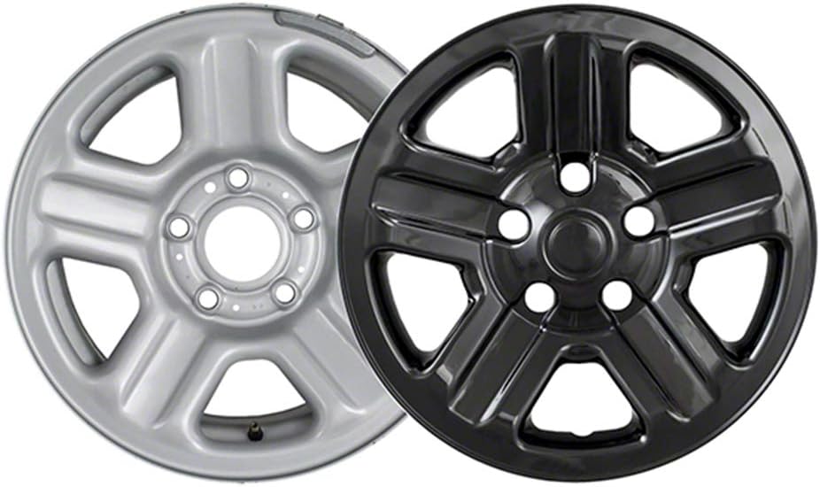 16" Gloss Black Wheel Skin Kit fits Jeep Wrangler 2007-2018 - ABS 4 Pack