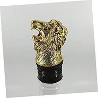 Vista 7 de Tapón y vertedor de vino con forma de cabeza de león, tapa creativa de botella de vino dorado para fiestas en el hogar, se adapta a botellas de vino
