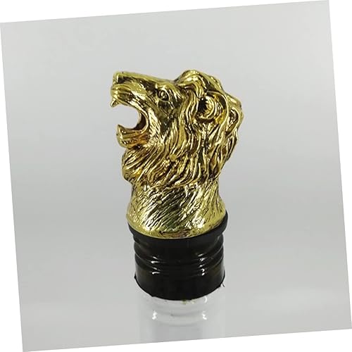 Miniatura 7 de Tapón y vertedor de vino con forma de cabeza de león, tapa creativa de botella de vino dorado para fiestas en el hogar, se adapta a botellas de vino
