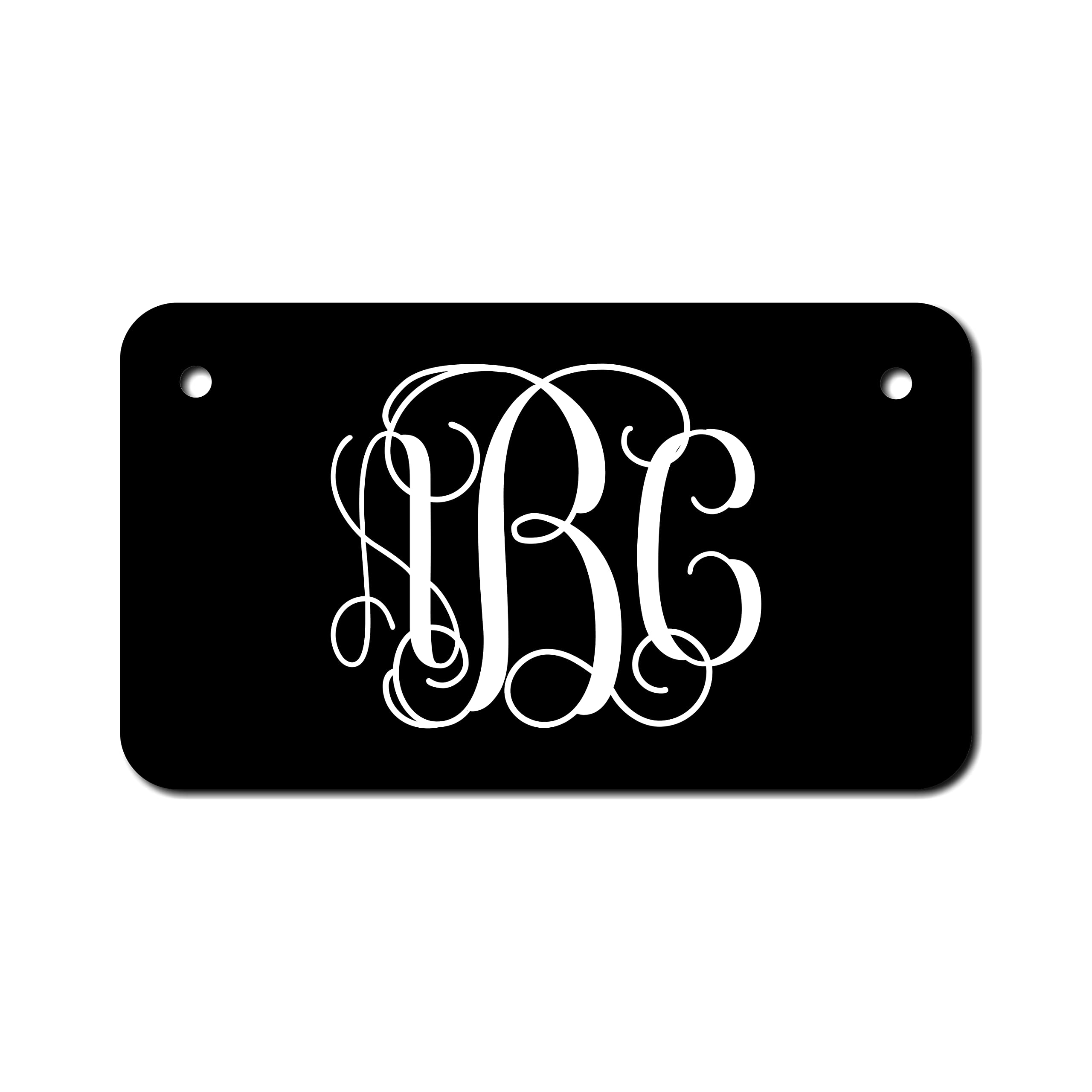 TEAMLOGO - Personalized Vine Monogram License Plate - Custom Aluminum Name, Text, or Number Plate - Customized Golf Cart Accessories, ATVs, Mini Bikes and Motorcycle - USA-Made Quality (4
