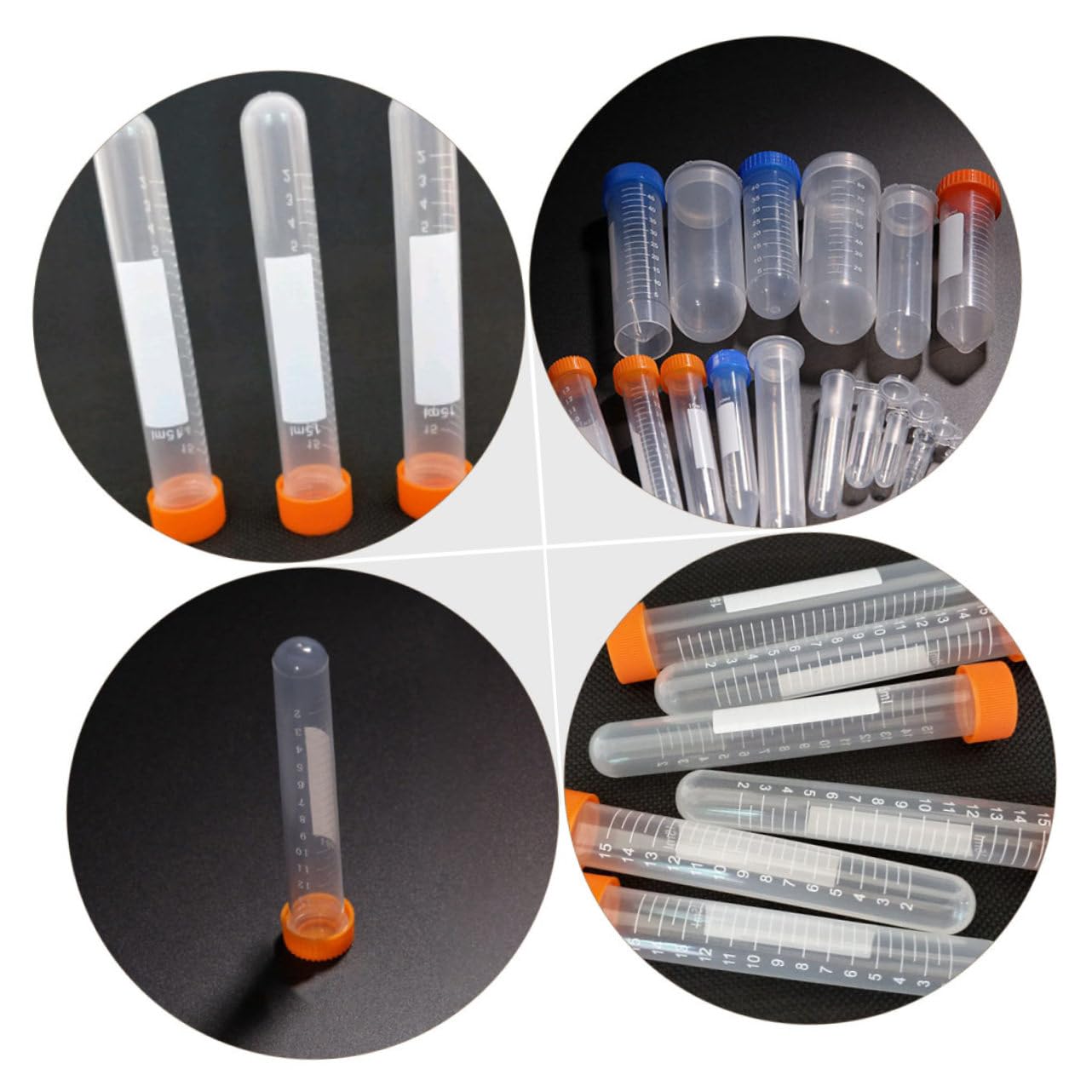 OUNONA 15ml Zentrifugenröhrchen aus Pe mit Schraubkappe Transparentes Röhrchen Hitzebeständig zur Sterilisation für Labor und Krankenhausbedarf 100 Stück Zufällige Farbe