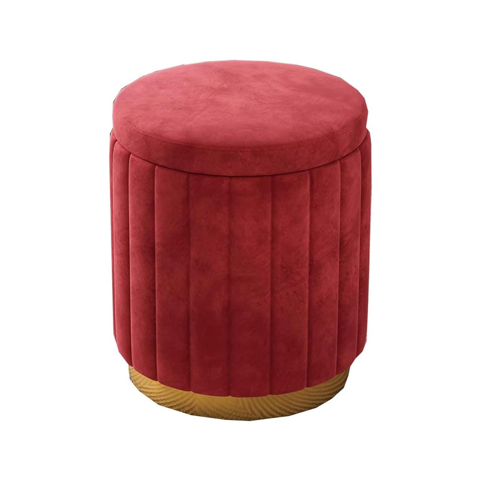 LMMIAOZ Storage Velvet Ottoman Stool - Upholstered Pouf for Bedroom Seating Shoe Changing & Living Room Decor Stylish Footrest for Modern Home