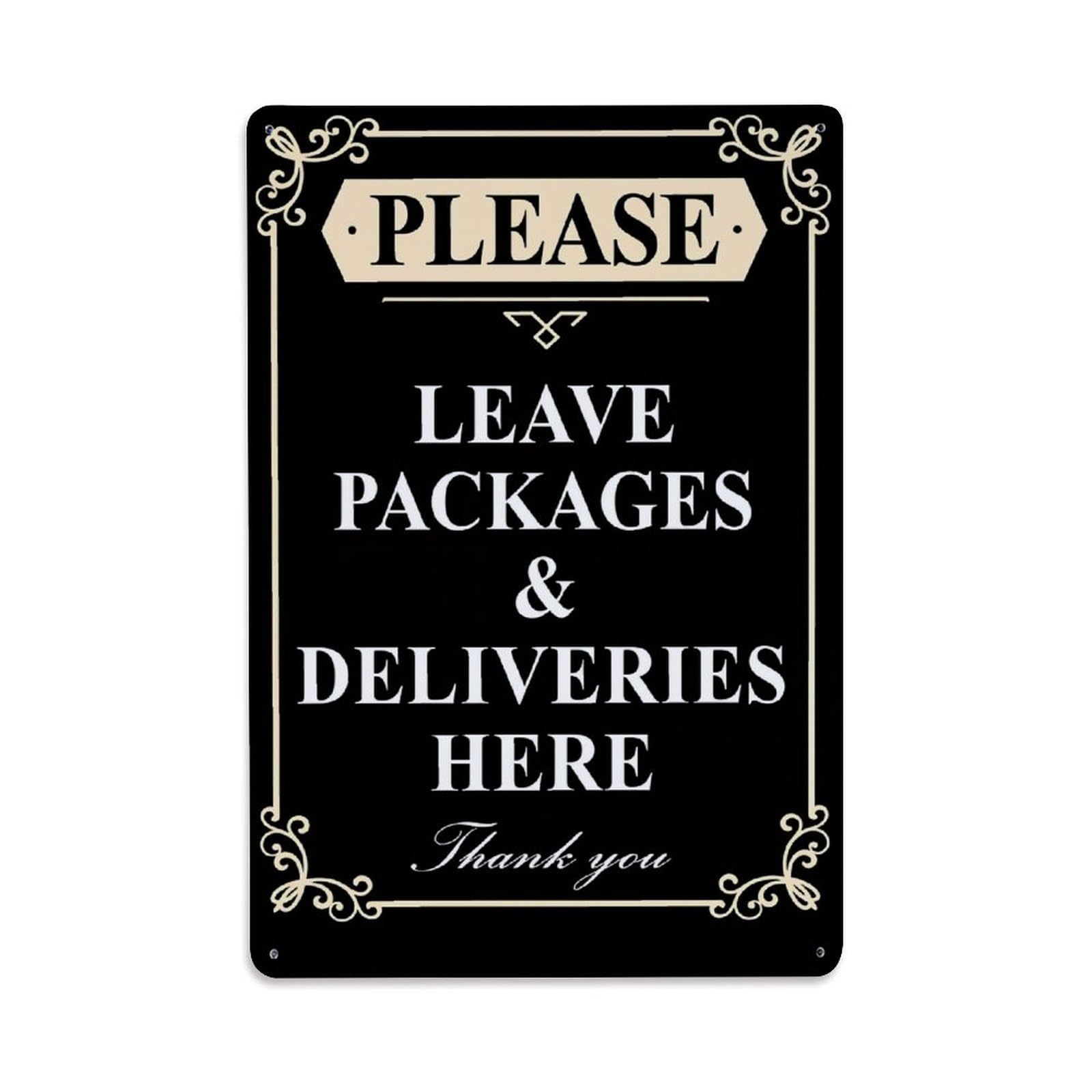 Enderetf Vintage Please Leave Packages And Deliveries Here Tin Sign Metal Poster, Home Bar Garage Man Cave Cafe Indoor & Outdoor Wall Decoration 8X12inches