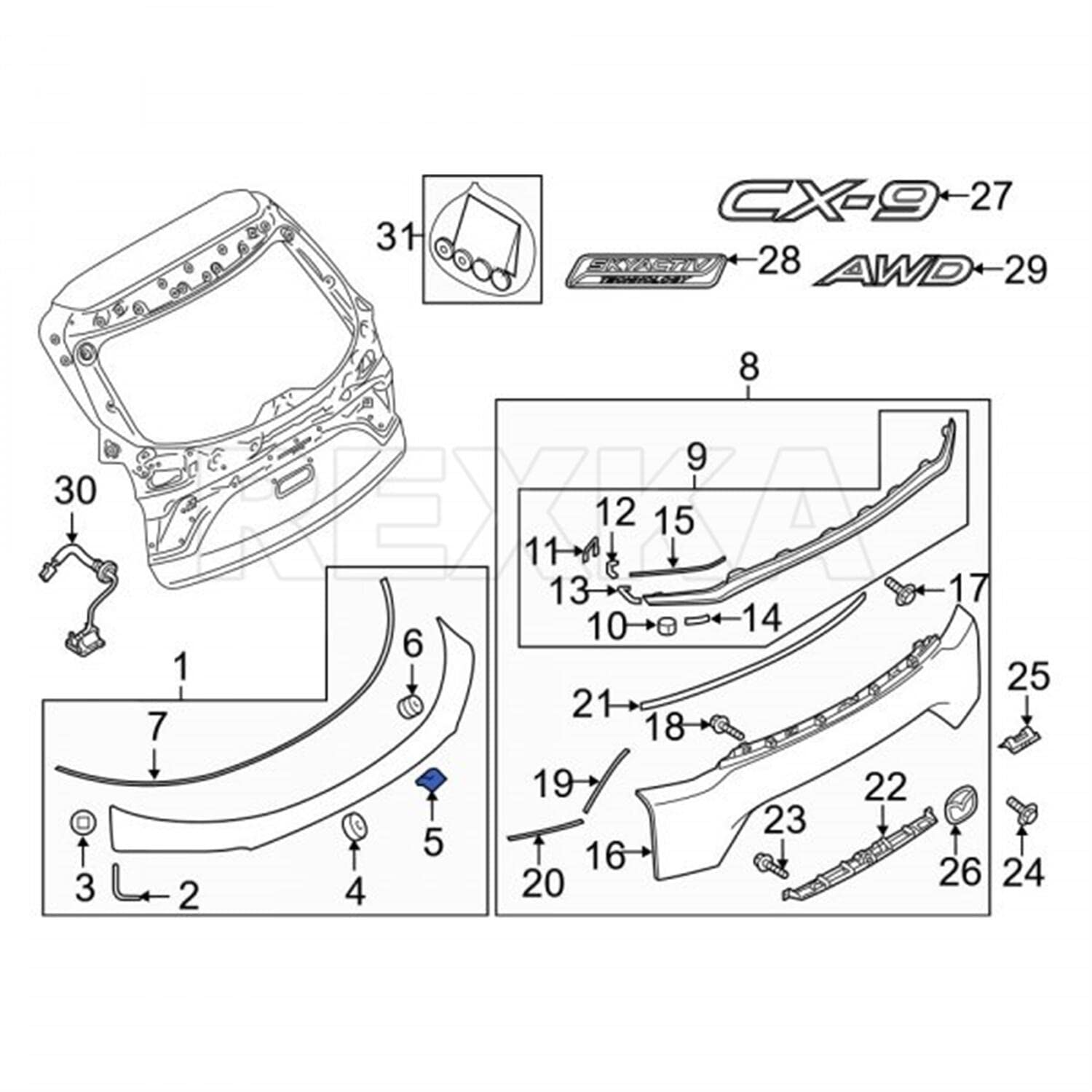 DZMZL Kotflügel-Clip Set - 12 Stück Rad-Öffnungsclips Für Mazda Modelle