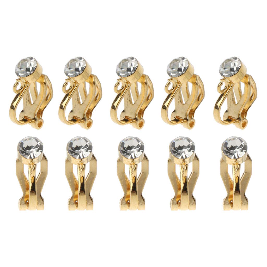 ZORESCOLEO 10Pcs Crystal Clip-on Earrings Converter with Easy Open Loop Pierced Earring Clips Jewelry Making Jewelry Findings