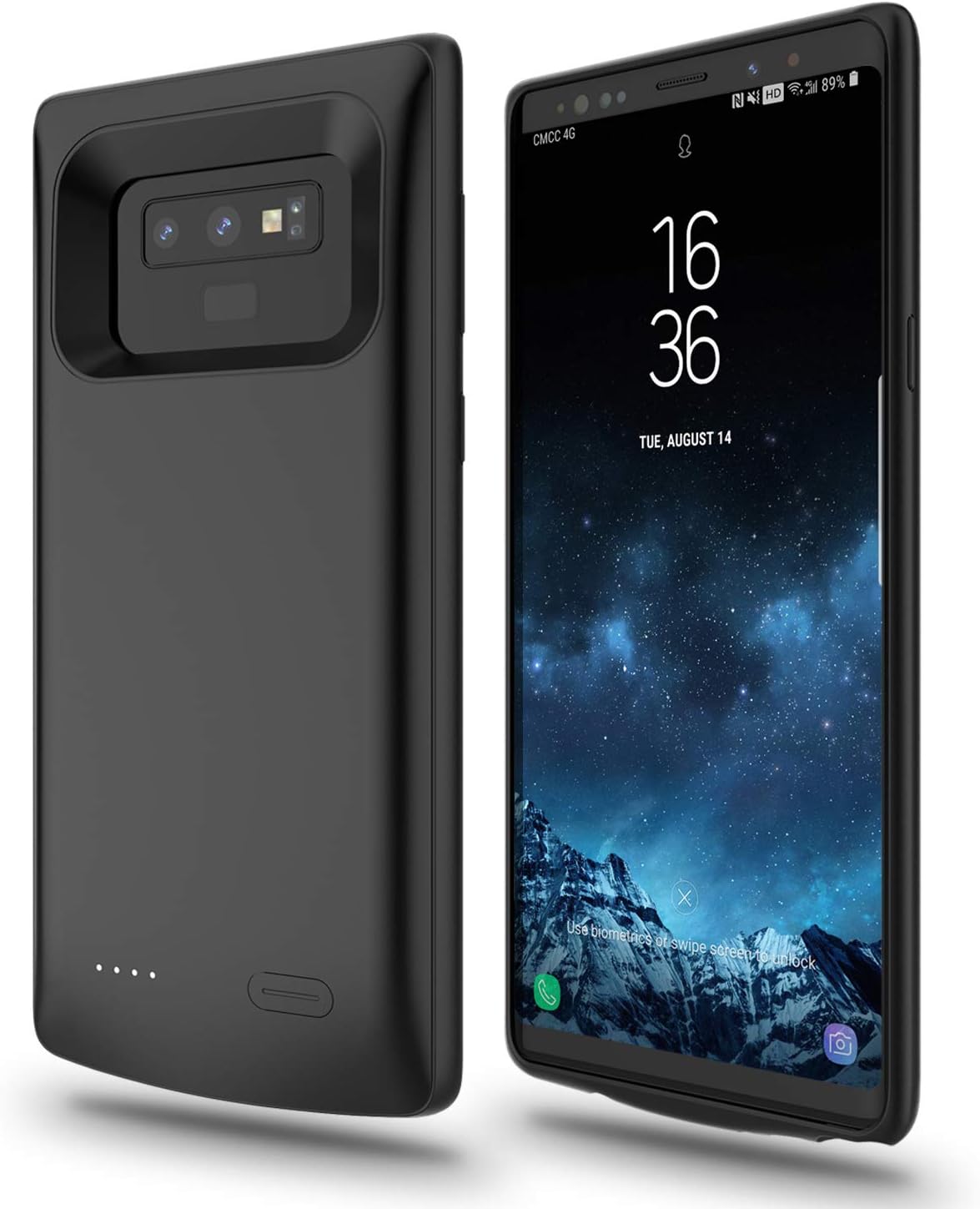 RUXELY Galaxy Note 9 Battery Case,5000mAh Portable External Backup Charging Pack, Rechargeable Impact-Resistant Charger Case Compatible with Samsung Galaxy Note 9(Black)