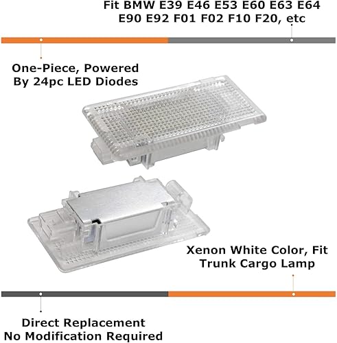 Miniatura 2 de iJDMTOY juego de luces de carga para la zona del maletero, LED, xenón, blancas, repuesto del fabricante del equipo original, para BMW 3 5 6 7 series