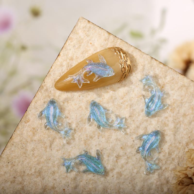 Comimark 250 PCS Cute Mini Goldfish Resin Figurine Crafts Flatback Cabochon Ornament Jewelry Making Accessories image 5