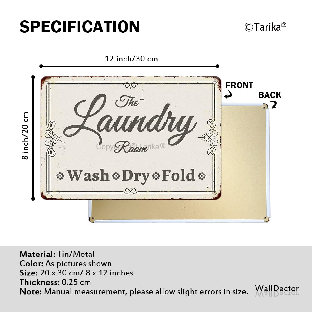 Panneau Décoratif Vintage « The Laundry Room Wash Dry Fold » - 20