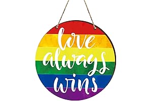 ACSENCETER Rainbow Door Hanger: A Love Always Wins Statement