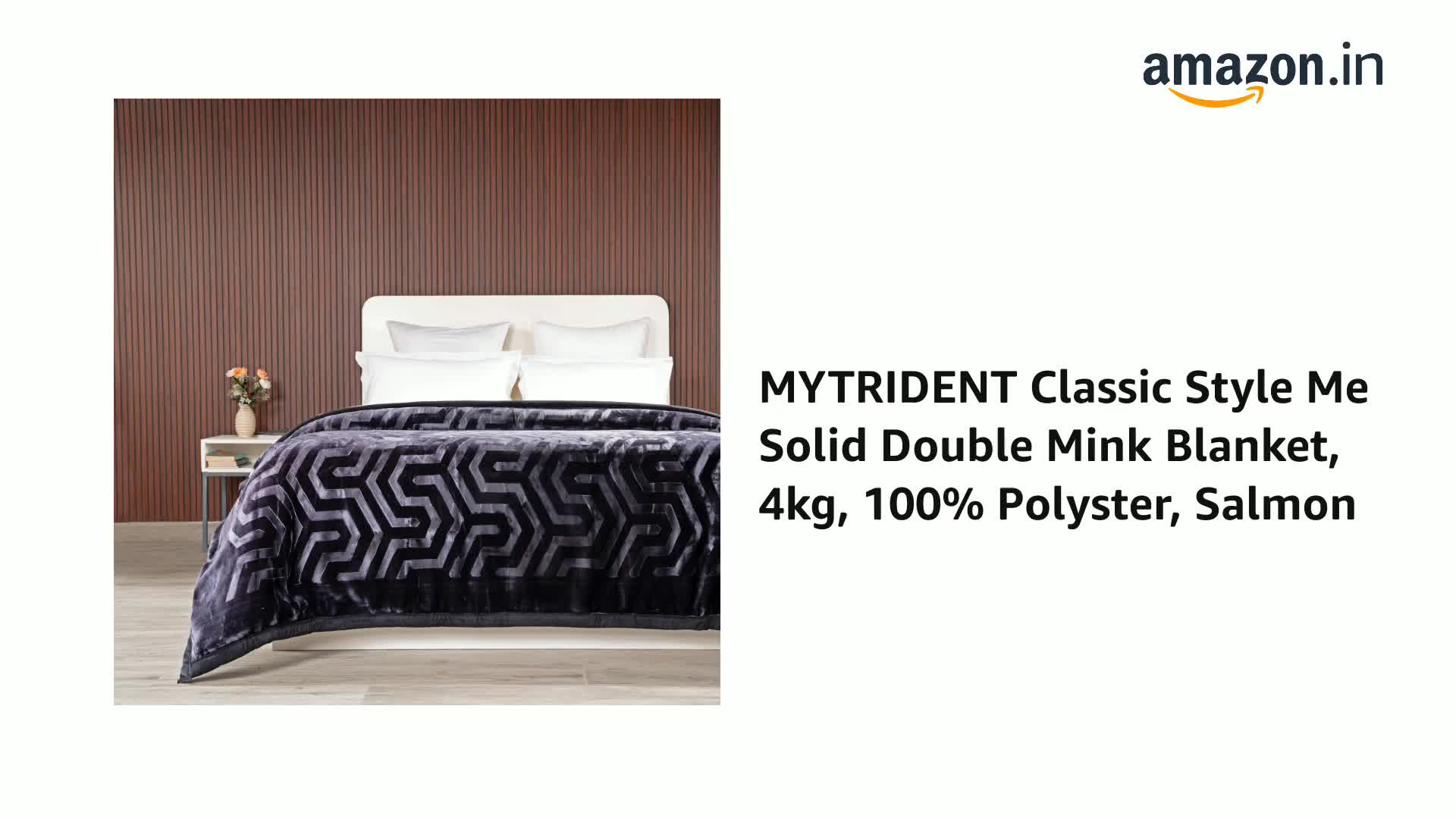 Buy MYTRIDENT Classic Style Me Solid Double Mink Blanket, 4kg, 100
