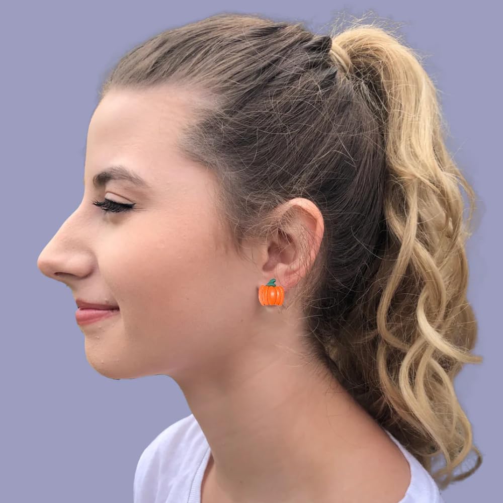 Pumpkin Earrings for Halloween, Fall, Thanksgiving. Cute Pumpkin Earrings for Women/Adults - Image 3