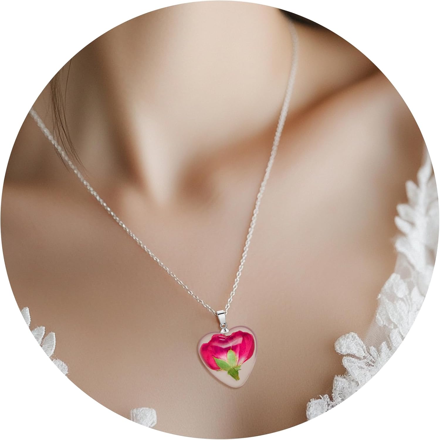 Pressed Flower Necklace Gift for Women | Personalized Handmade Necklaces | Birth Flower Necklace - Image 5