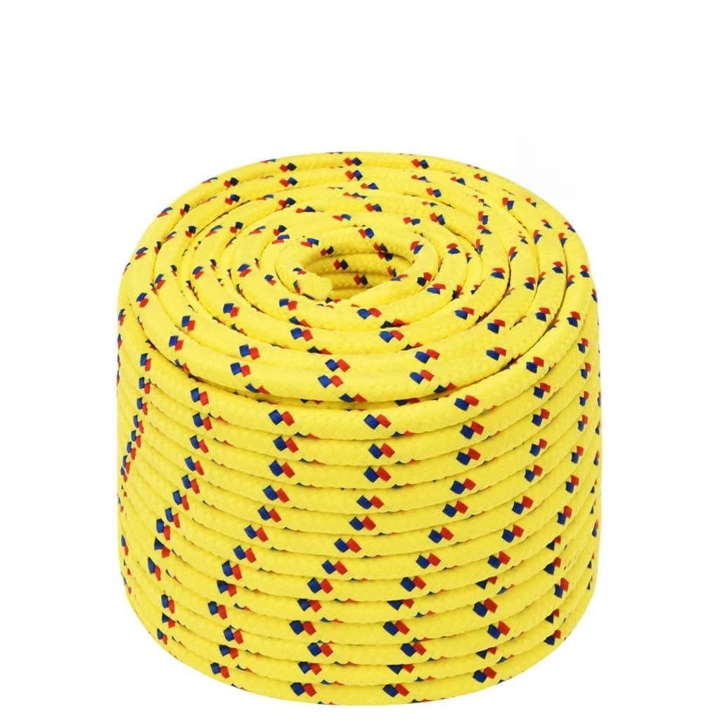 Bootsseil Gelb 12 mm Polypropylen 250 m, Robustes Dickes Tau Seil für Segeln, Anker Deko, Camping, Angeln und Springseil Kinder, witterungsbeständig und Abriebfest