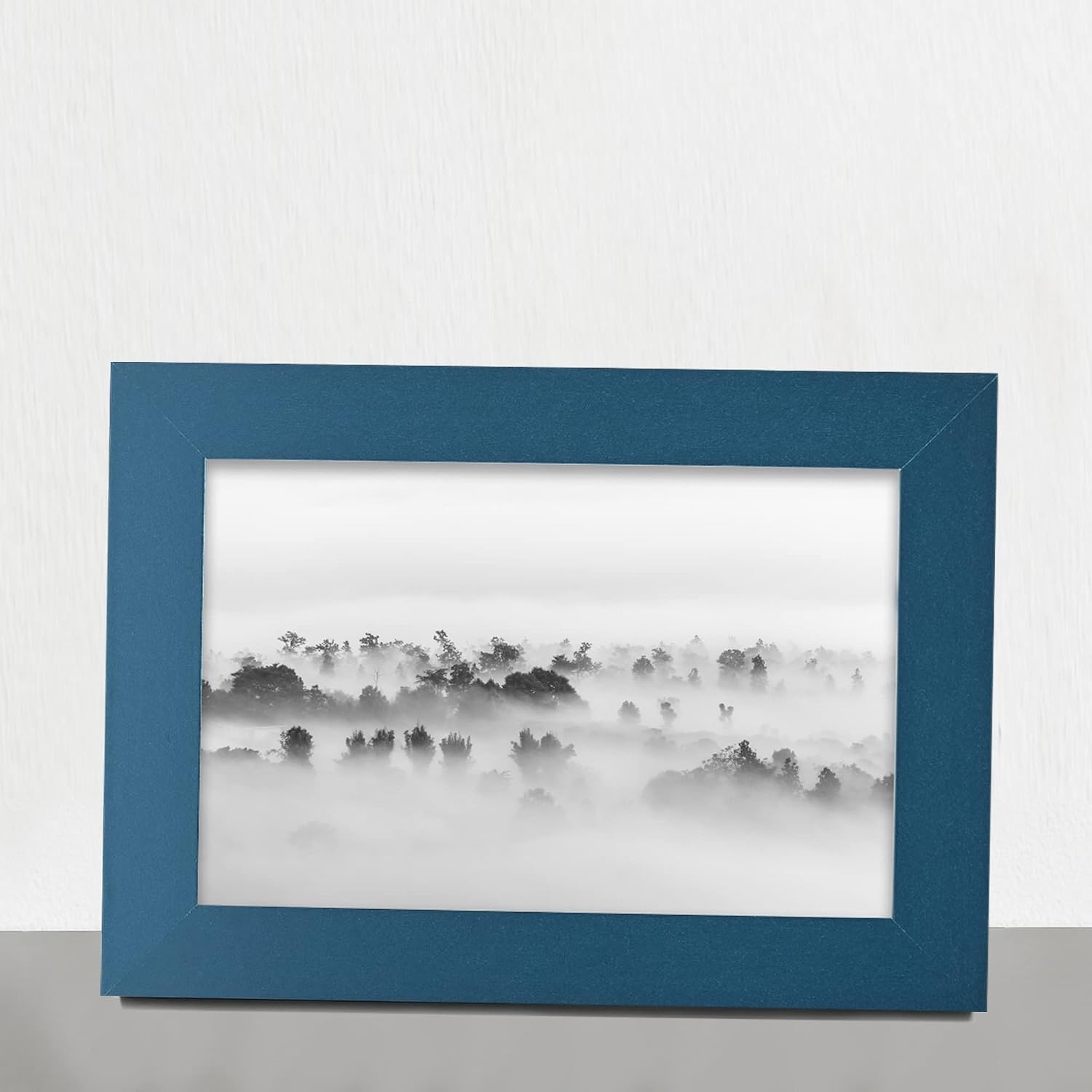 EcoHome 4x6 Picture Frames Blue Wood – for Table Top and Wall Mounting Display