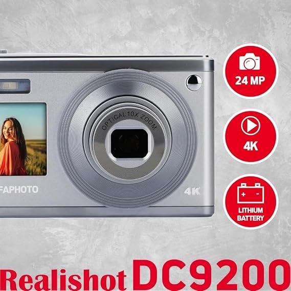 KODAK AgfaPhoto Realishot DC9200 Silver – Compact Digital Camera