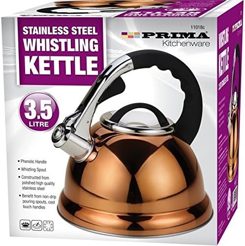 Large Whistling Kettle stainless steel 3.5Ltr copper gas electric hob wood stove