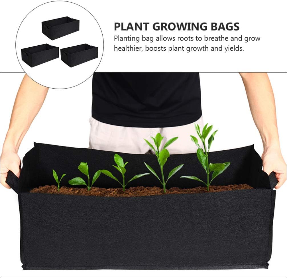 DOITOOL Garden Planter, Raised Bed Grow Bag 100 x 60 x 20 cm, Fabric Planting Pot with Handles, Indoor-Outdoor Use, for Potato, Vegetable, Flower