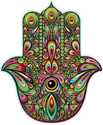 UNIQUE BRIGHT Hamsa Hand - Bumper Sticker/Decal (4.25