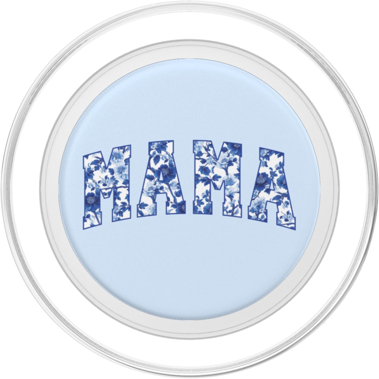 Mama Blue Chinoiserie Floral PopSockets PopGrip for MagSafe
