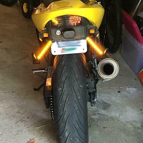 Miniatura 7 de Xotic Tech - Tiras de luces LED para freno de licencia de señal de giro para motocicleta ATV, 6-SMD ámbar