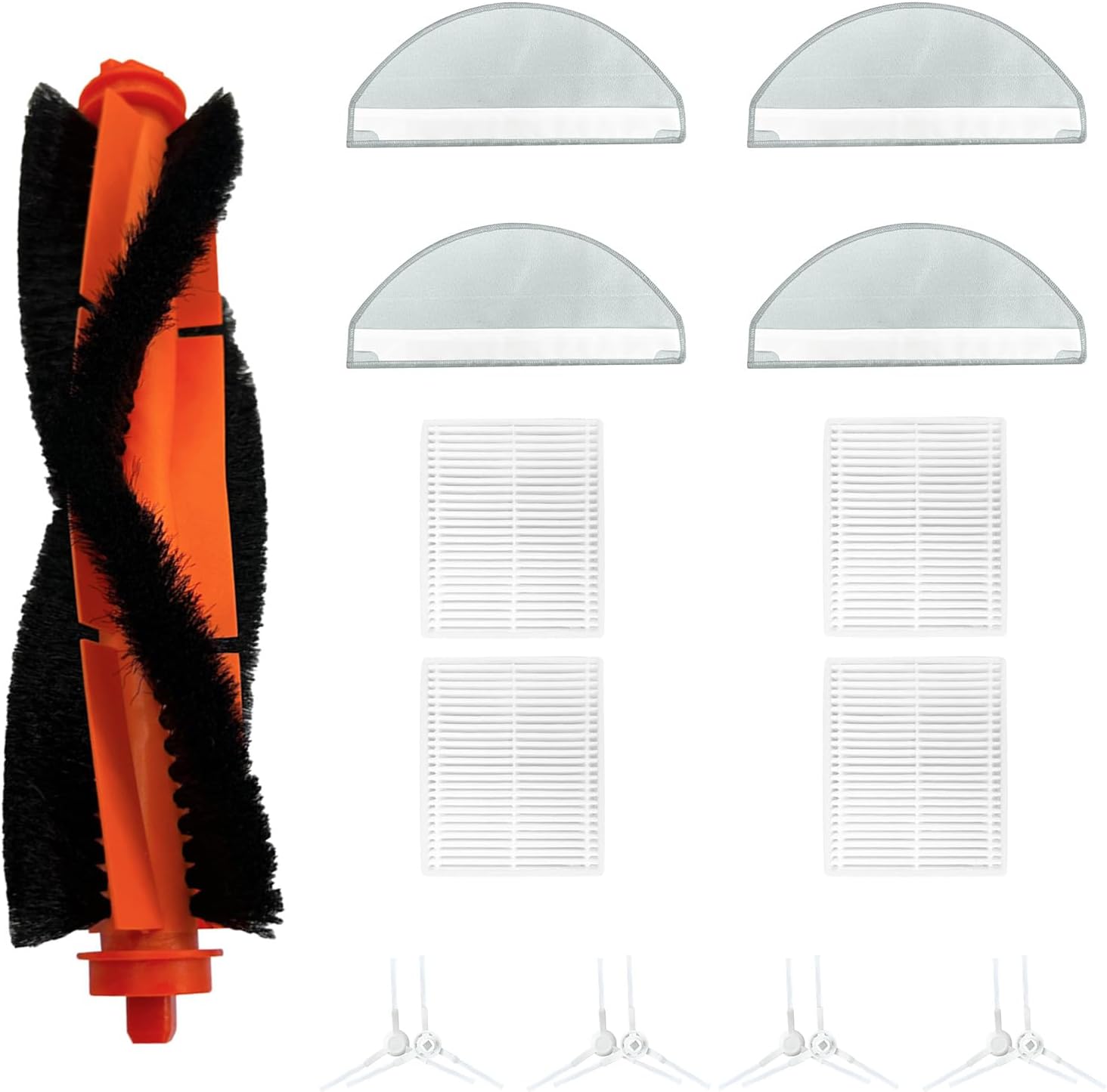 17 PCS Robot Vacuum Cleaner Accessories for Xiaomi Mijia 3C Enhanced E10/C103/B112/E12, Main Brush/Side Brush/Cloths/Filters