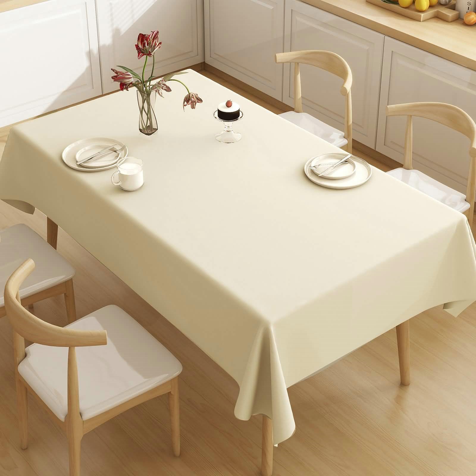 Tovaglia quadrata antiscivolo in PVC, 119 cm, tinta unita, per feste, pranzi, uso interno ed esterno, facile da pulire, elegante protezione