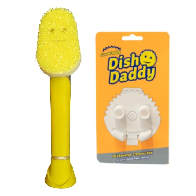Scrub Daddy Dish Daddy Dish Wand Connector Head Soap Dispensing Dish Brush Texture Changing Washing Up Sponge With