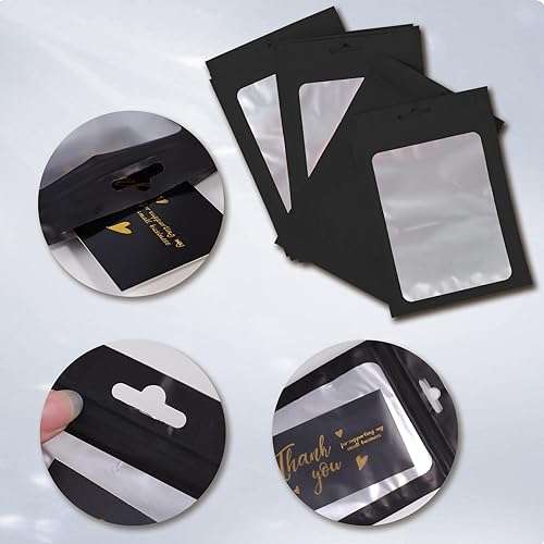 Miniatura 3 de Juego de 620 calcomanías de tarjetas de visita de agradecimiento con lámina dorada, incluye 100 tarjetas de visita de agradecimiento, 500