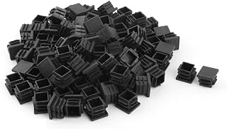 uxcell Furniture Square Design Tube Insert End Blanking Cover Cap 19 x 19mm 100pcs Black