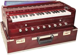 Best Harmonium 9 Stopper, Chudidaar Bellow, 42 Key, Two Reed(Bass-male),3 3/2 Octave,Couple, (Folding) Mahagony 02