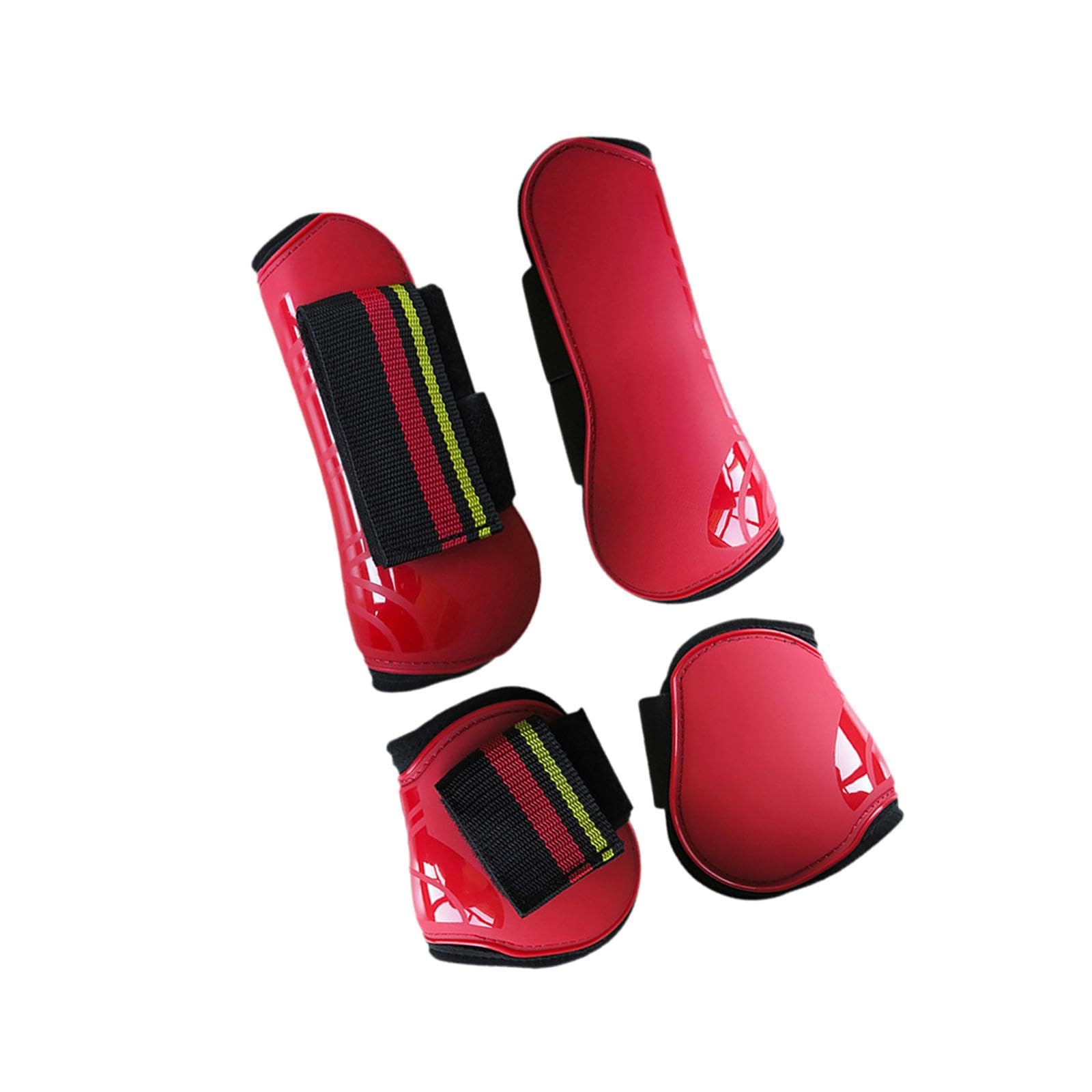 Juego de 4 Protectores de Tendones para Patas de Caballo, Ligeros, para Exteriores, Ideales para Competiciones de Equitación Y Salto de Obstáculos.