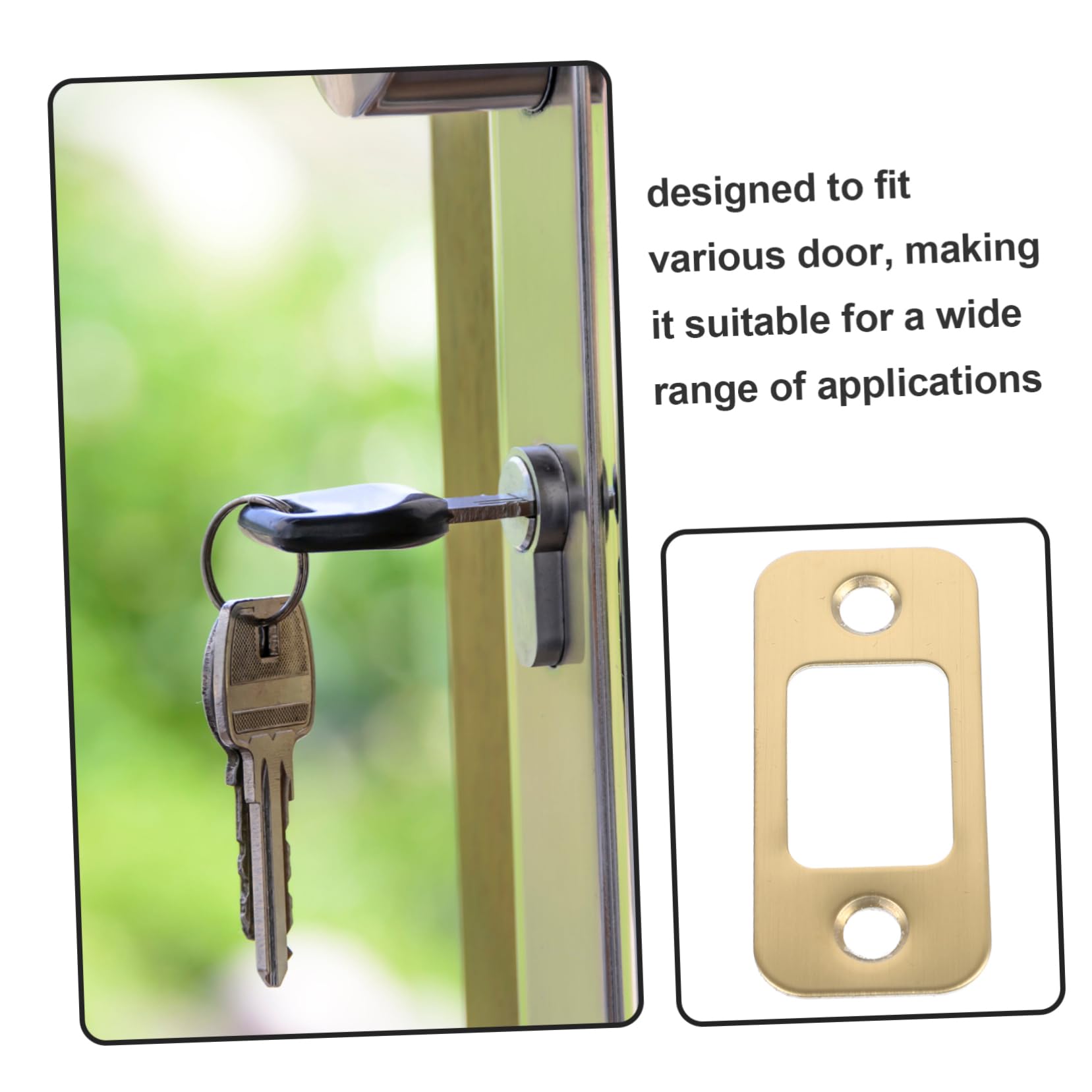 OSALADI 20pièces Plaques De Gâche De Sécurité Lot Pour Renforcement De Porte Compatible Avec Divers Pênes Finition Dorée Résistantes à Pour Usage Résidentiel Et Commercial