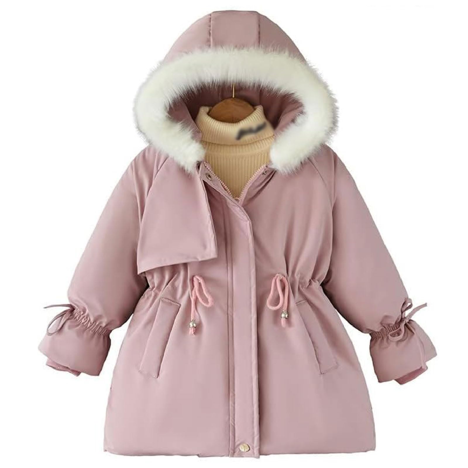 Piumino Invernale per Bambina per Bambini Cappotto Invernale Caldo Spesso a Maniche Lunghe Imbottito in Pile con Cappuccio Cappotto Imbottito Antivento Capispalla