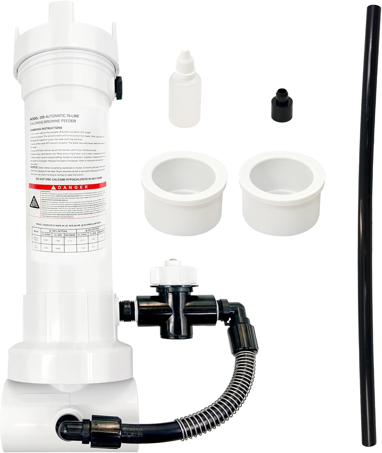 R171096 320 Pool Automatic in-Line Chlorine/Bromine Feeder Compatible with Rainbow 320 Chlorinator fit for Pool and Spa