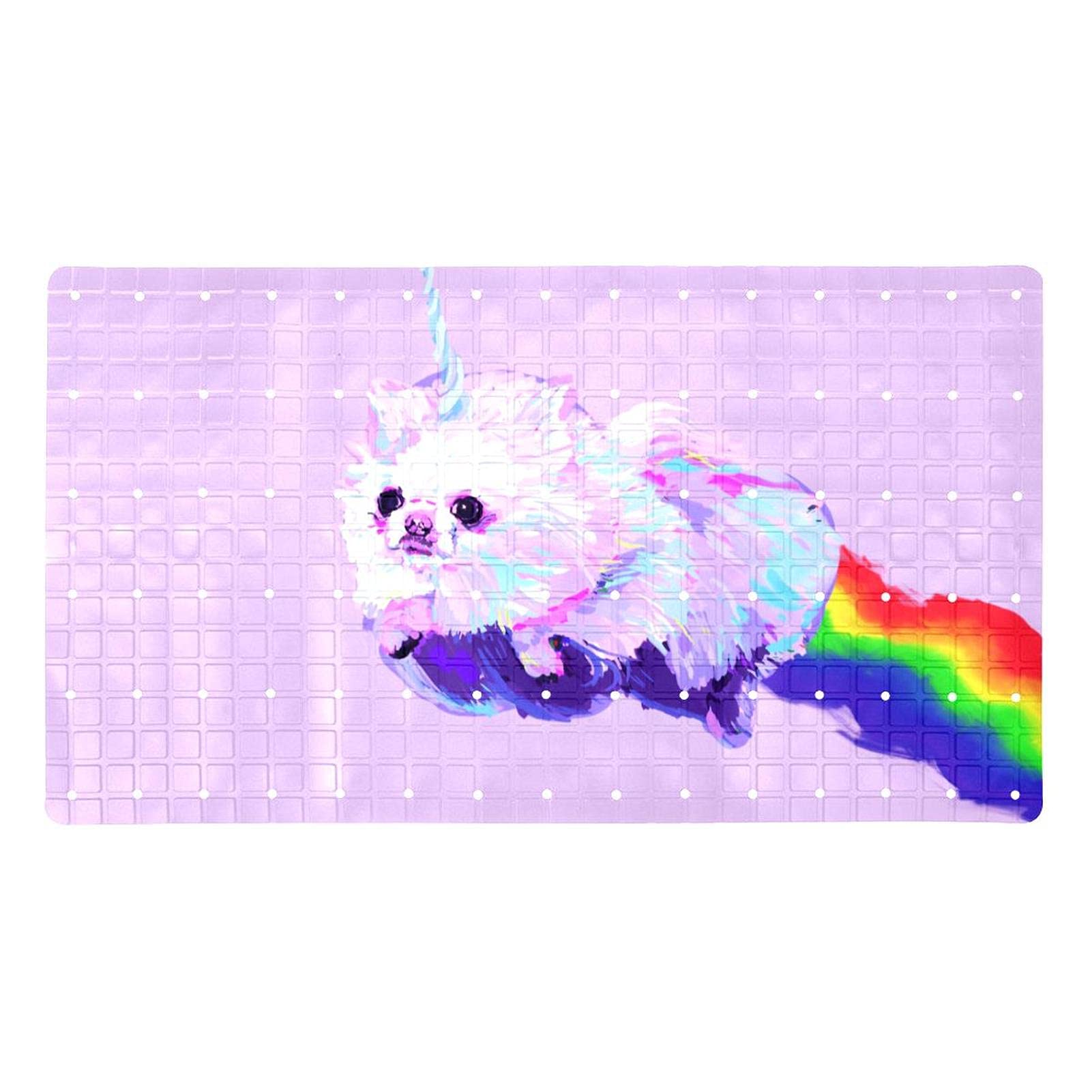 Tapis de salle de bain licorne antidérapant baignoire trous de drainage