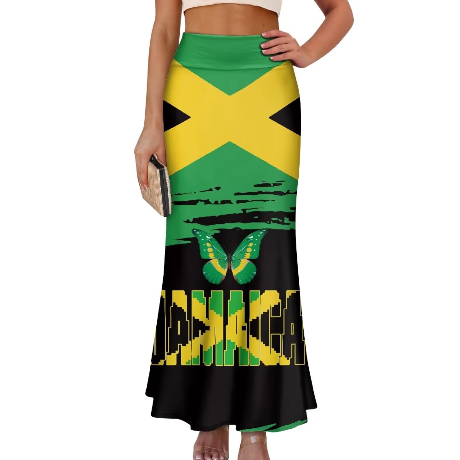 Oil Painting Printed Womens Party Long Flare Maxi Elegant Skirt High Waisted A-Link Long Maxi Skirt