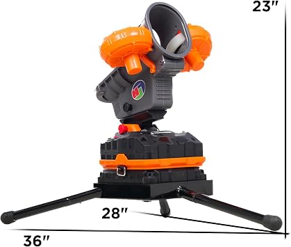 Furlihong 389BH Football Machine for Kids & Teens, Automatic & Manual Thrower, 3 Adjustable Angles, Left-Right Oscillation, Ideal for Catch & Pass Drills