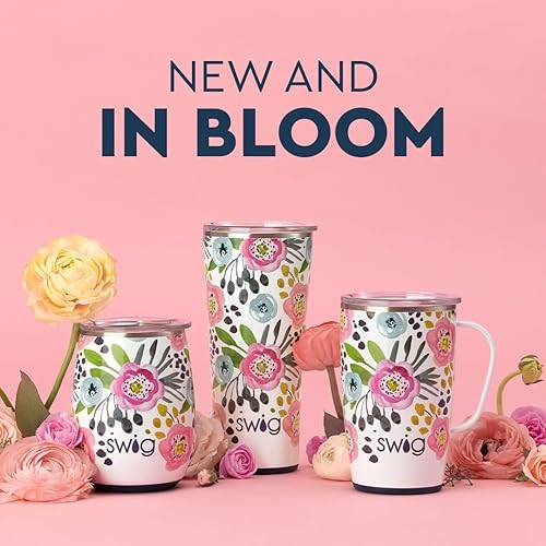 Miniatura 8 de Swig Life Primrose XL - Juego de taza de viaje de 22 onzas con asa y tapa + vaso con triple aislamiento de 32 onzas con tapa, acero inoxidable, apto