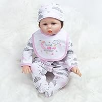 Vista 2 de Ropa de muñeca Reborn de 20 a 22 pulgadas, ropa de muñeca de lavanda, ropa de dormir, conjunto de 5 piezas, accesorios de muñecas Reborn para niños
