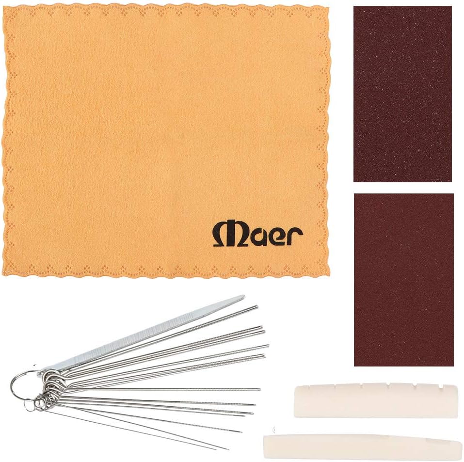 Guitar Cleaning and Polishing Tools Kit, Bone Guitar Bridge Saddle and