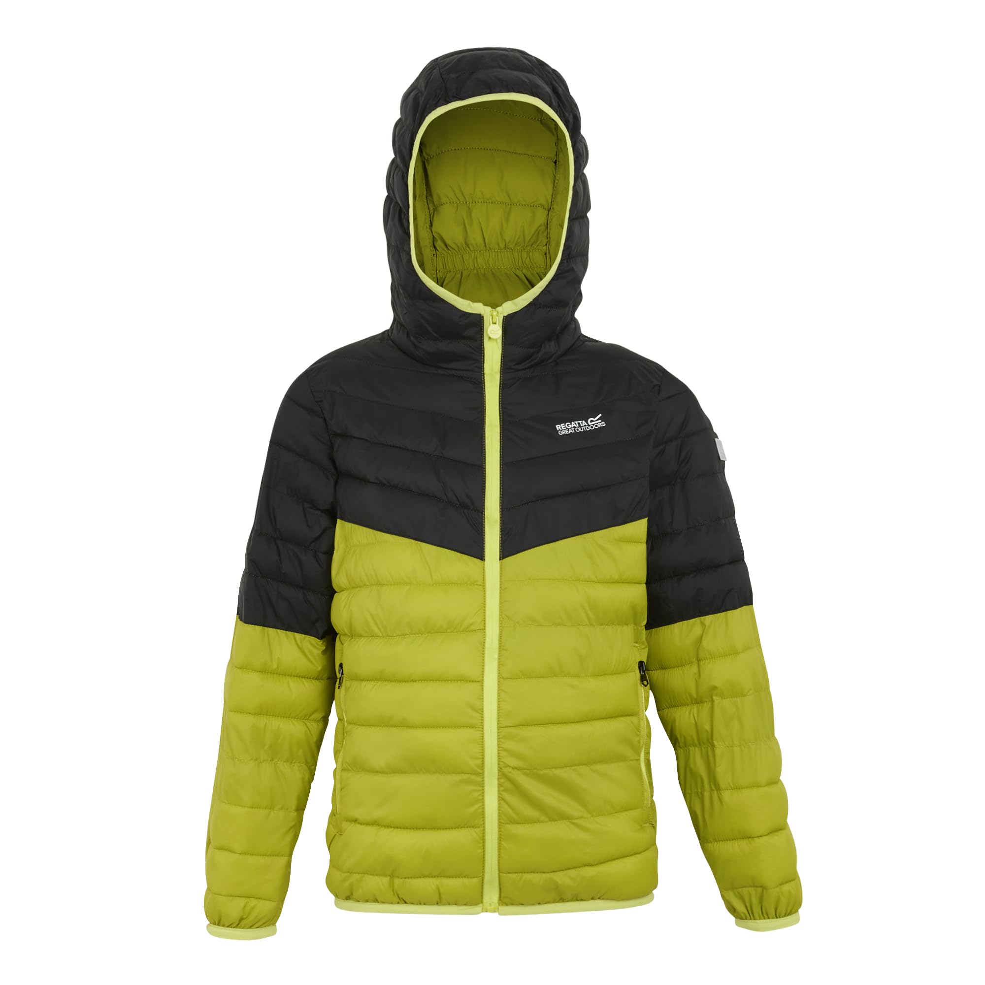 Regatta Kids' Hooded Hillpack III Jacket with premium recycled synthetic down insulation, perfect for walking, outdoor activities & everyday use