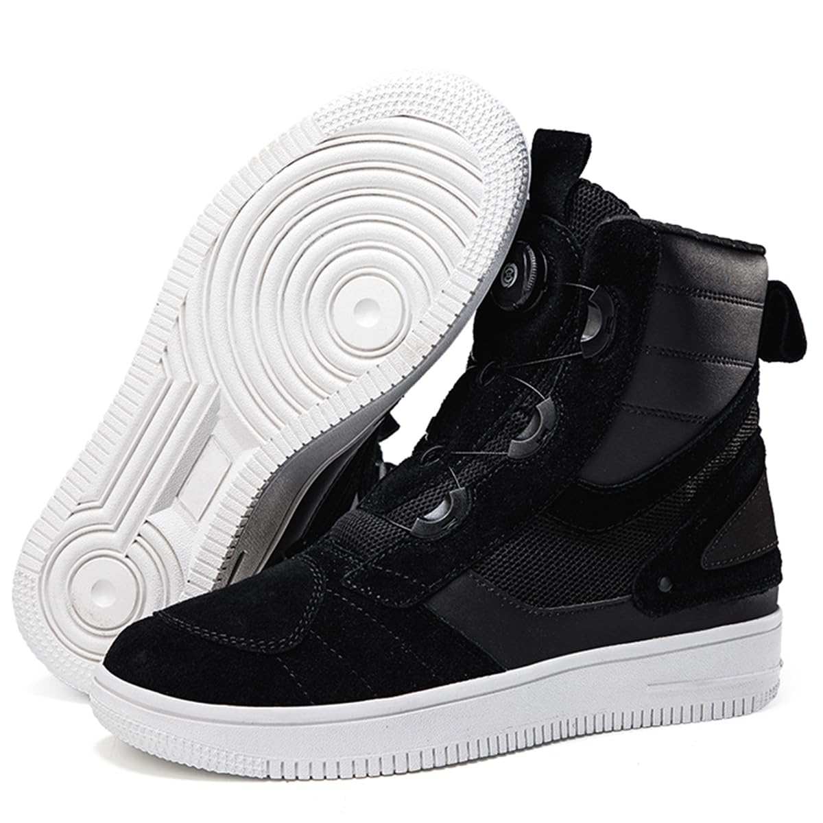 SDEQA Scarpe Moto Uomo Pulsante Rotante Stivali Racing Motocross Impermabile Scarpe da Equitazione Stradale con Supporto alla Caviglia per Pista e Strada