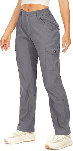 Toomett Pantalones cargo de senderismo para mujer, convertibles, de secado rápido, UPF50+, impermeables, capri, pesca, safari, pantalones de viaje