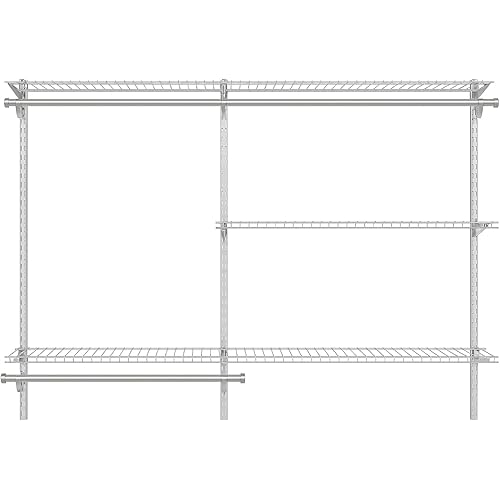 Rubbermaid Configurations Custom Closet Kit, 3-6 Ft. Adjustable Metal Wire Shelving, Titanium Finish, Expandable Organization System, Hardware Included, for Home Closet/Pantry/Laundry/Mudroom