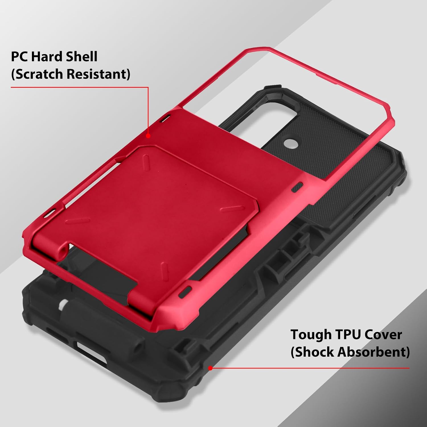 Wallet Case for Samsung Galaxy S24 FE Case with 4 Card Holder Red image 5