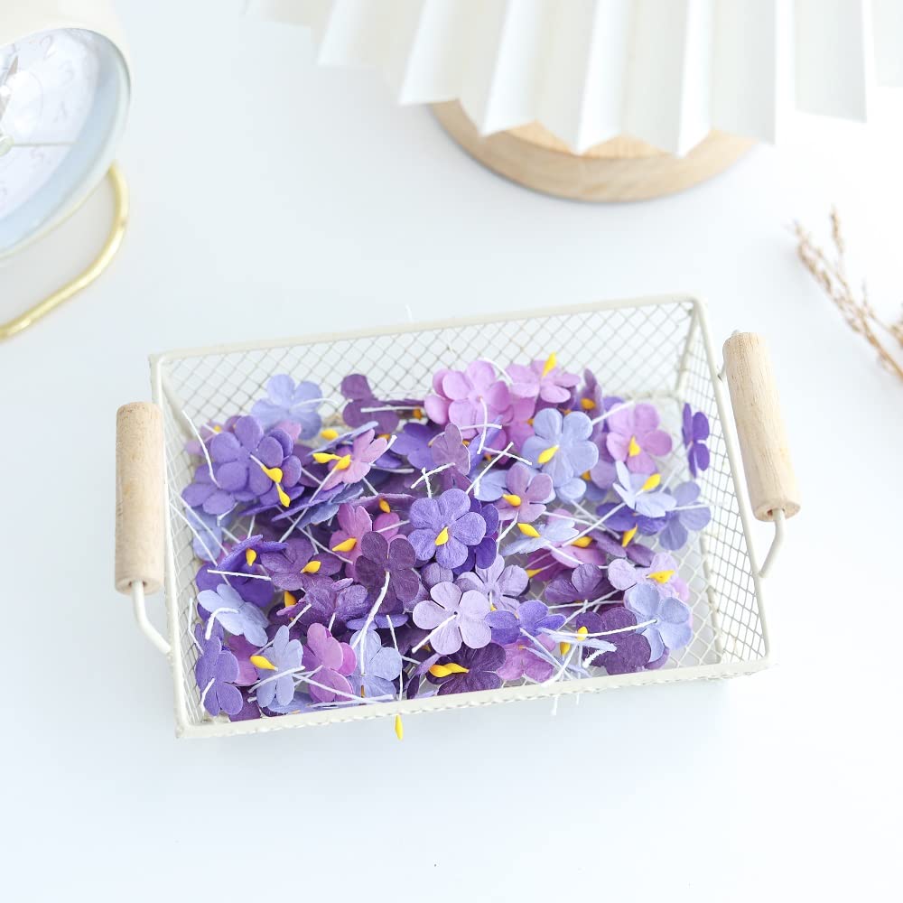 100 Stück Mini Maulbeerpapier-Blumen, 13–15 Mm – Handgefertigt Für Scrapbooking, Karten & Deko