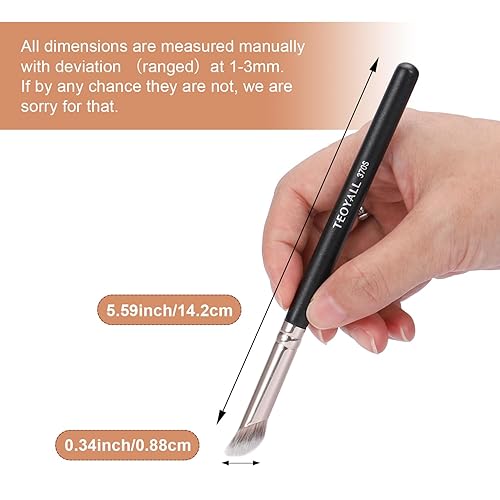 Miniatura 5 de TEOYALL Juego de 3 brochas para ocultar el contorno, cepillo sintético para debajo de los ojos para mezclar ajustes de pulido con líquido, crema y