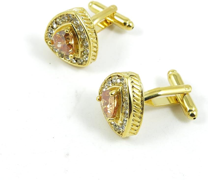 Cufflinks Cuff Links Fashion Mens Boys Jewelry Wedding Party Favors Gift VLF079 Golden Heart Crystal