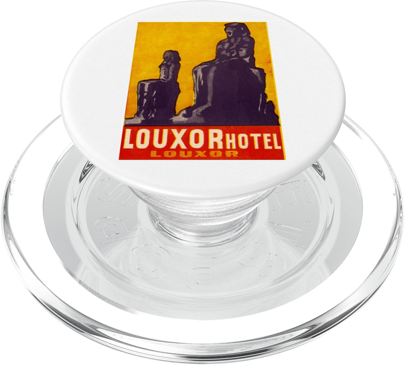 Vintage Luggage Tag Art, Retro Design, Travel Collectible PopSockets PopGrip for MagSafe